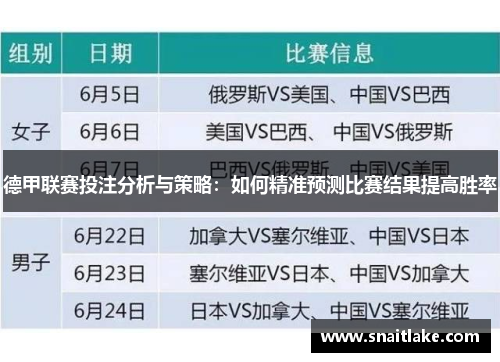 德甲联赛投注分析与策略：如何精准预测比赛结果提高胜率